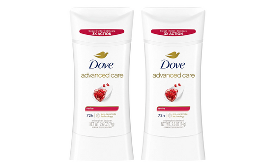 Dove Advanced Care Antiperspirant Deodorant for Women Twin Pack Revive 72 hour sweat and odor protection 2.6 oz (Packaging May Vary)