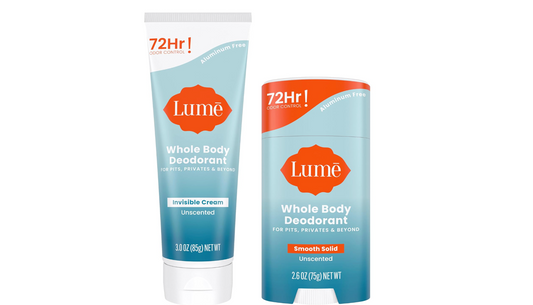 Lume Whole Body Deodorant - Invisible Cream and Solid